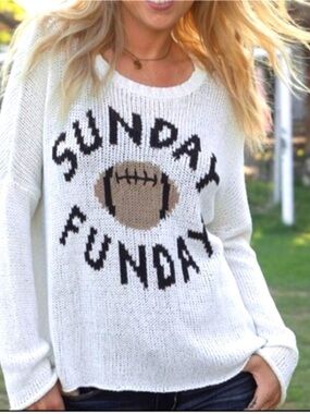 Wooden Ships Paola Buendia Sunday Funday Football Crew Cotton Sweater